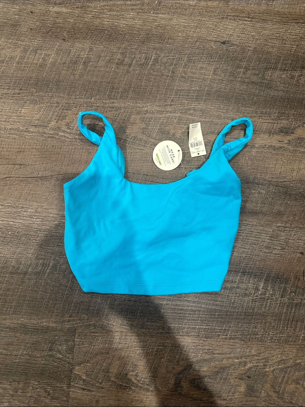 NWT Bright Turquoise Blue Women's Crop athletic Tank Top